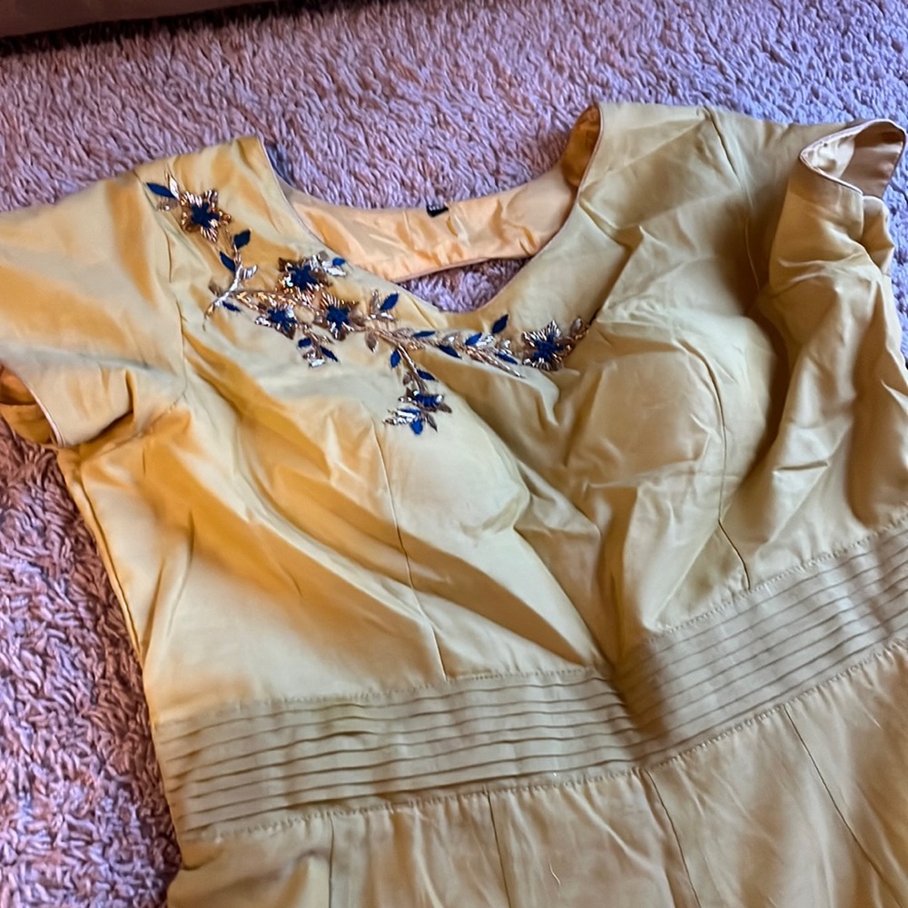 Yellow Indian fusion style dress. Can be worn to Asian or Western events.